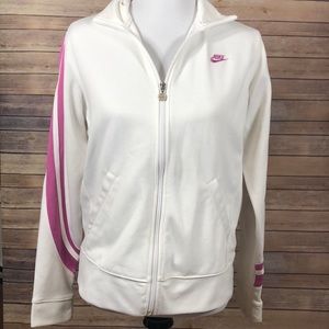 Nike White Jacket w/Pink Stripes